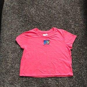 Pink MTV logo shirt